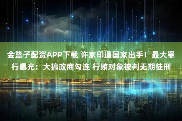 金篮子配资APP下载 许家印逼国家出手！最大罪行曝光：大搞政商勾连 行贿对象被判无期徒刑